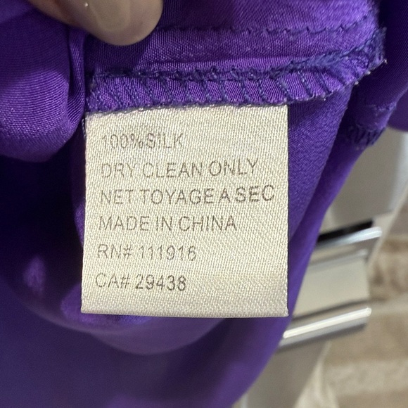 Yumi Kim Purple Women's 100% Silk Top - Picture 3 of 6